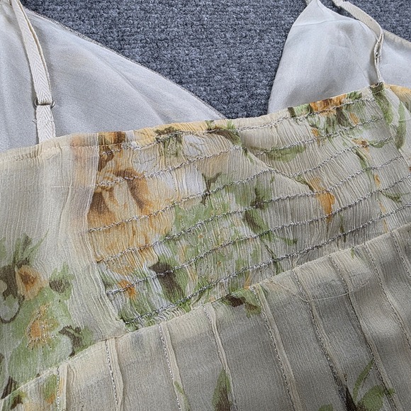 For Love and Liberty by Johnny Was M Y2K Babydoll Tank 100% Silk Butter Yellow - Picture 8 of 14